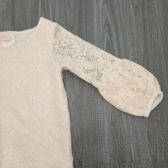 Toddler Girls Just Peachy Lace Boho Hippie Blouse Shirt Top 3T Cream Bubble Slee - Picture 3 of 6